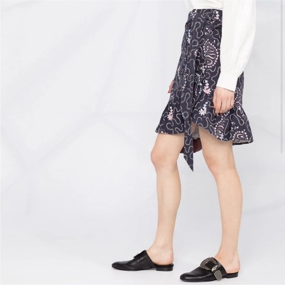 Isabel Marant women’s Liliko wrap skirt size 36 US size 4 purple white - Picture 2 of 9
